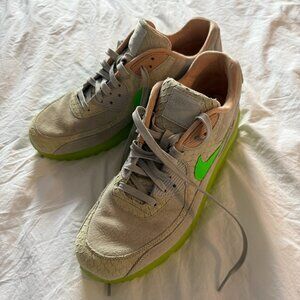 Nike Air Max 90 Premium "New Species" in Gray & Neon Green in Men's Size 11